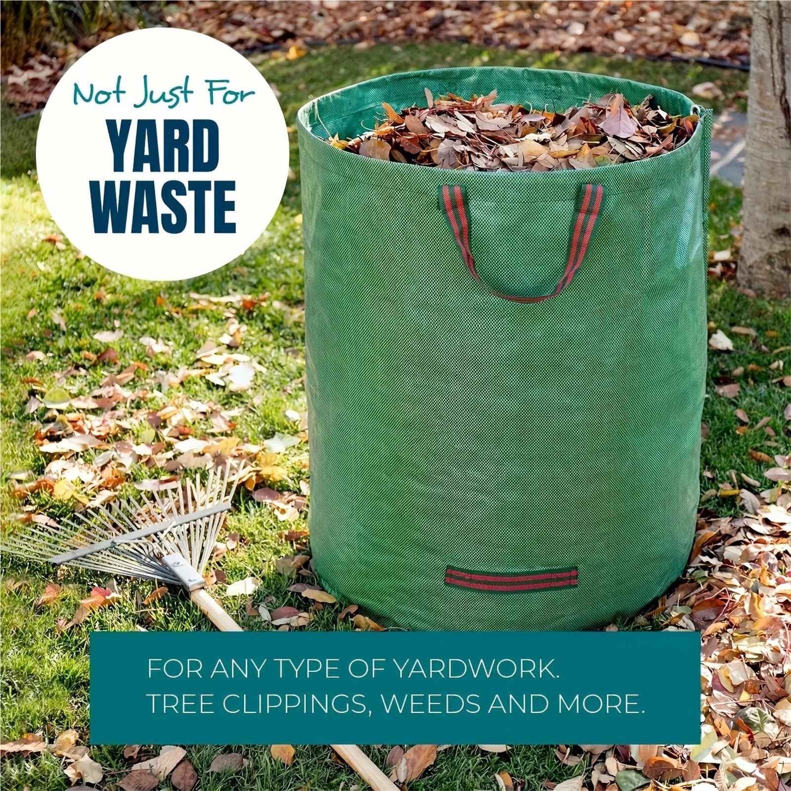 3-teiliges Set aus strapazierfähigen PP-Gartenabfallsäcken – wiederverwendbare Gartenabfallsäcke for Pflanzen, Gras-Organizer FüR Laub(50L)