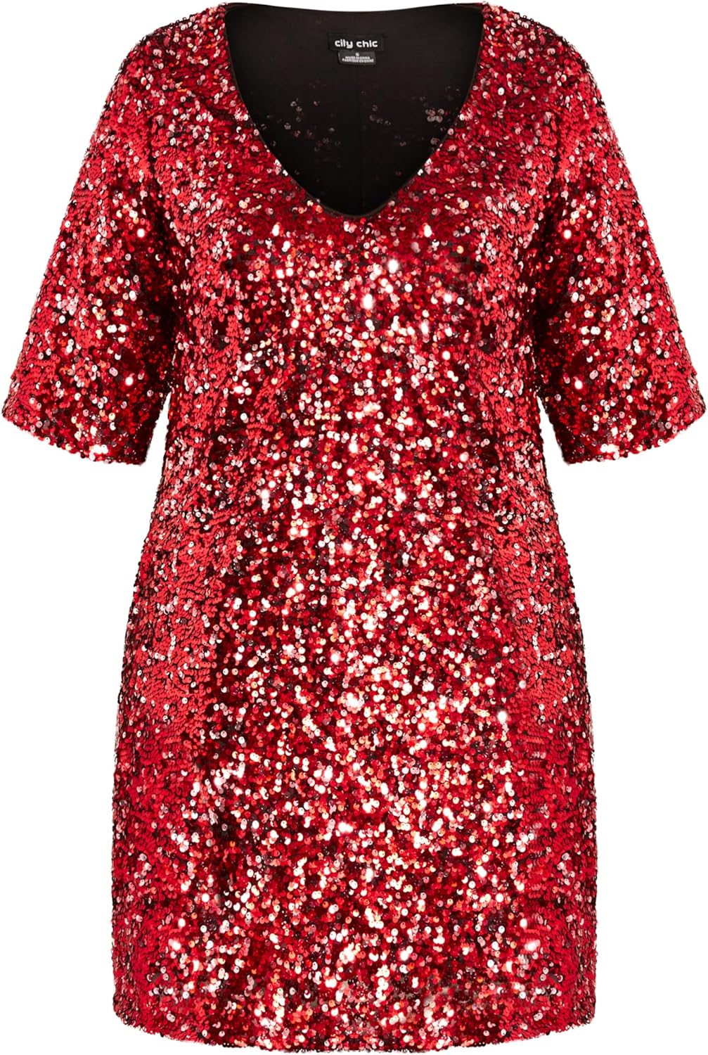 City Chic Women's Plus Size Cocktail Dress - Sequin Glam - Image 5