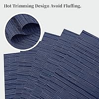 Vista 5 de Leetaltree - Juego de 8 manteles individuales, resistentes al calor, antideslizantes, para mesa de comedor, lavables, duraderos, tejido de PVC Azul