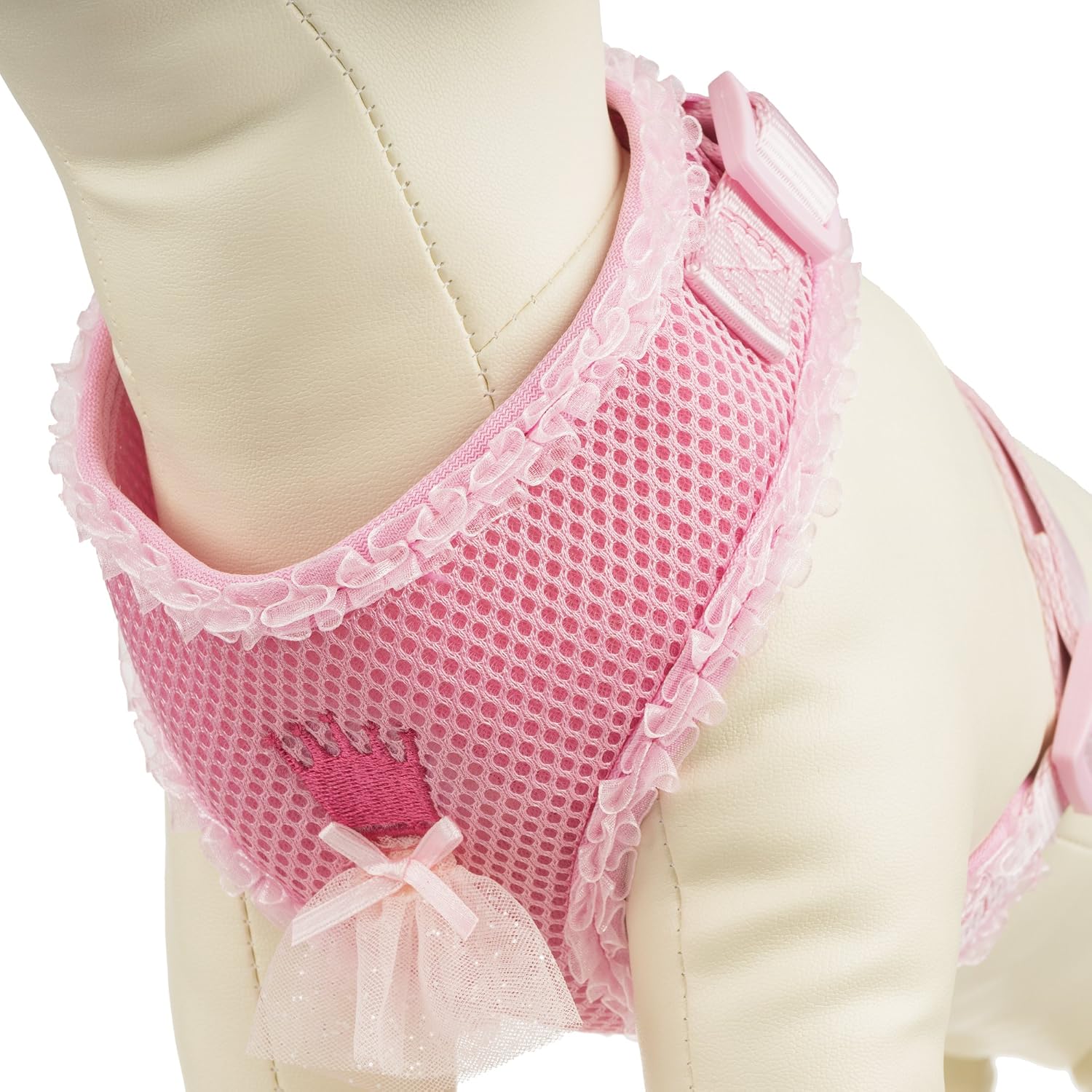YUDOTE Soft Mesh Dog Harness, Comfort Cute Pink Puppy Harnesses, Lightweight No Pull Pet Vest with Padded, Adjustable Neck and Easy…