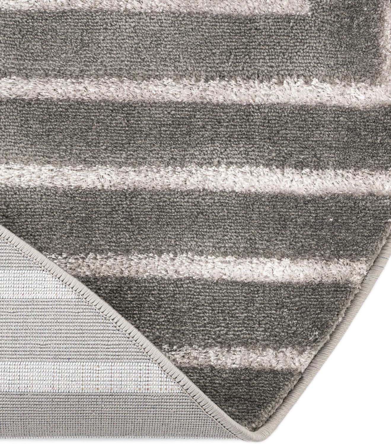 Rugs.com Vogue Geo Collection Rug – 6 Ft Round Gray Medium-Pile Rug Perfect for Kitchens, Dining Rooms