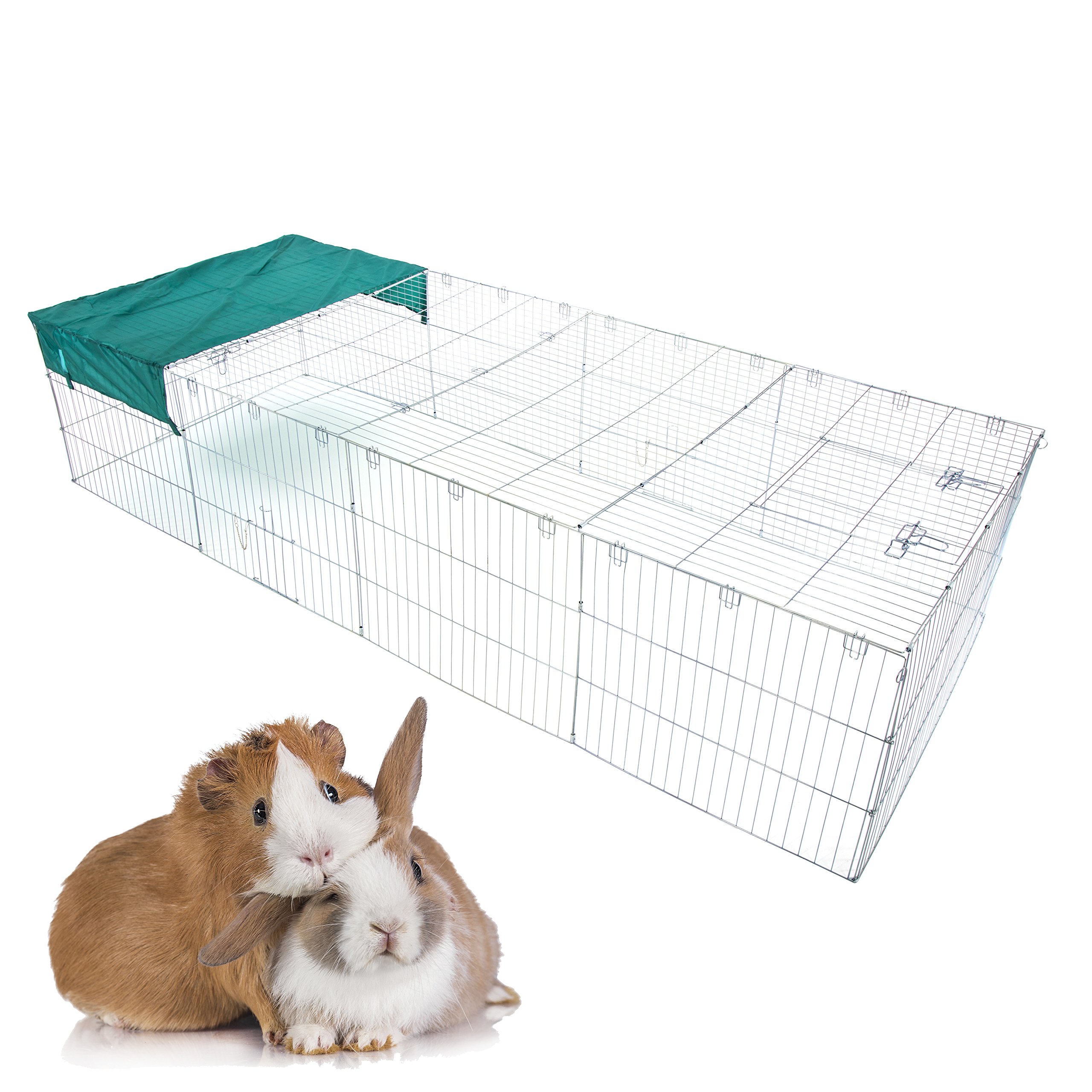 Cozy Pet Rabbit Run Playpen XXL Rectangular 2.85m Long x 1.15m Wide inc Sun Shade Guinea Pig Pen Dog Puppy Cage Ferret Play RR09 — image 1