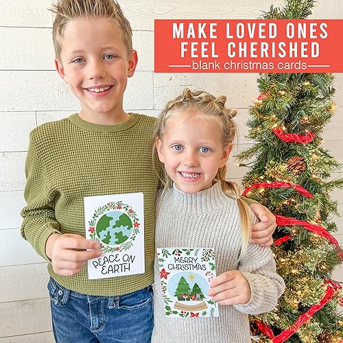 Miniatura 2 de 24 tarjetas de Navidad religiosas de Greenery en caja con sobres religiosos, tarjetas de Navidad a granel con sobres, tarjetas de Navidad surtidas