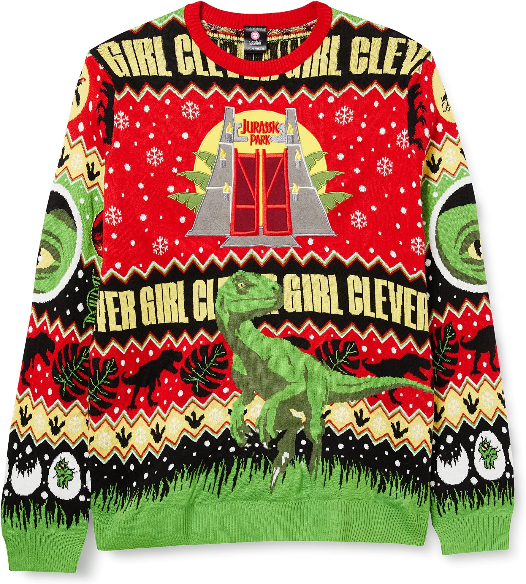 NumskullUnisex Official Jurassic Park Unisex Knitted Novelty Christmas Jumper