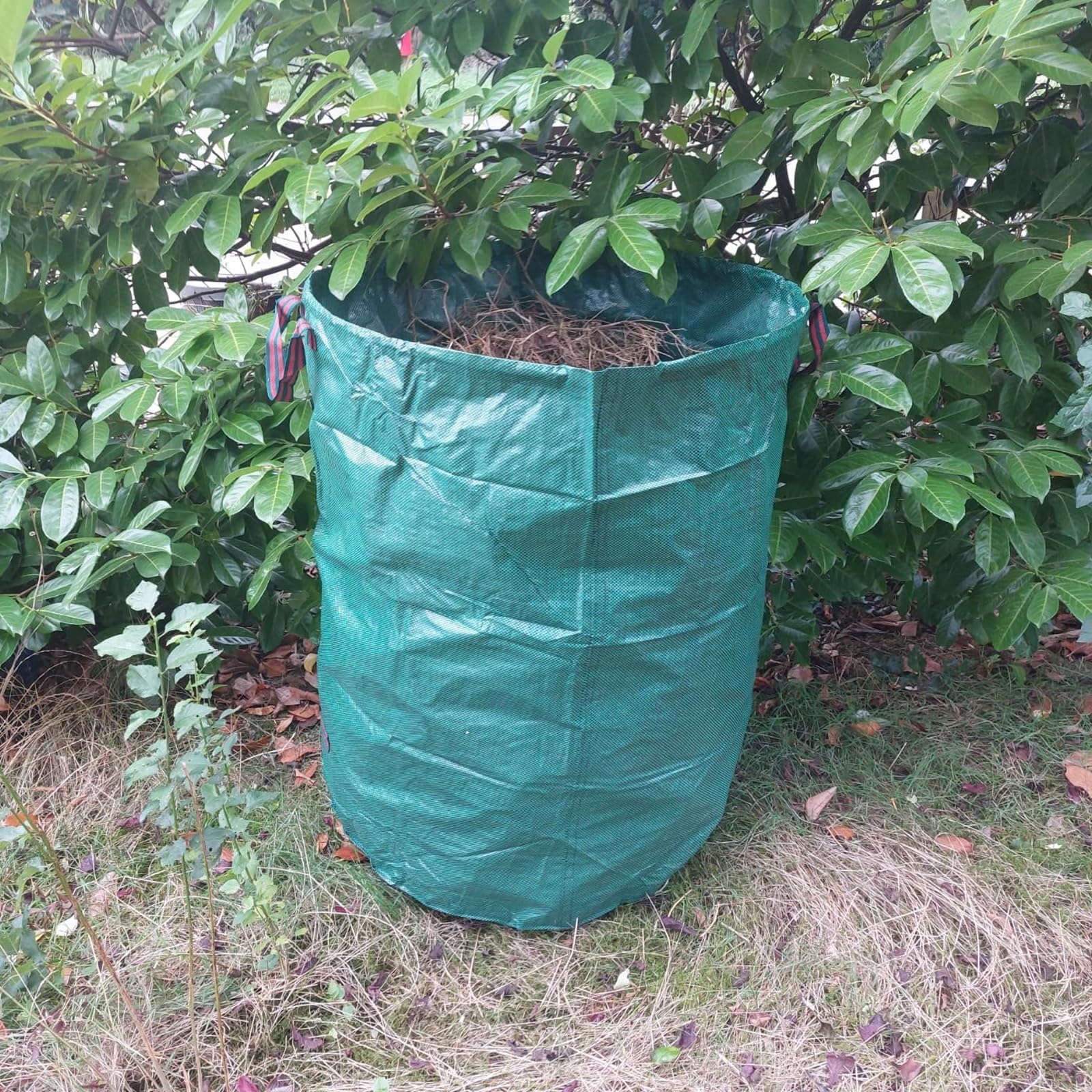 Lot de 5 sacs à déchets de jardin de 200 litres, sacs de collecte de feuilles réutilisables et résistants avec poignées renforcées pour la tonte de pelouse et le nettoyage du jardin
