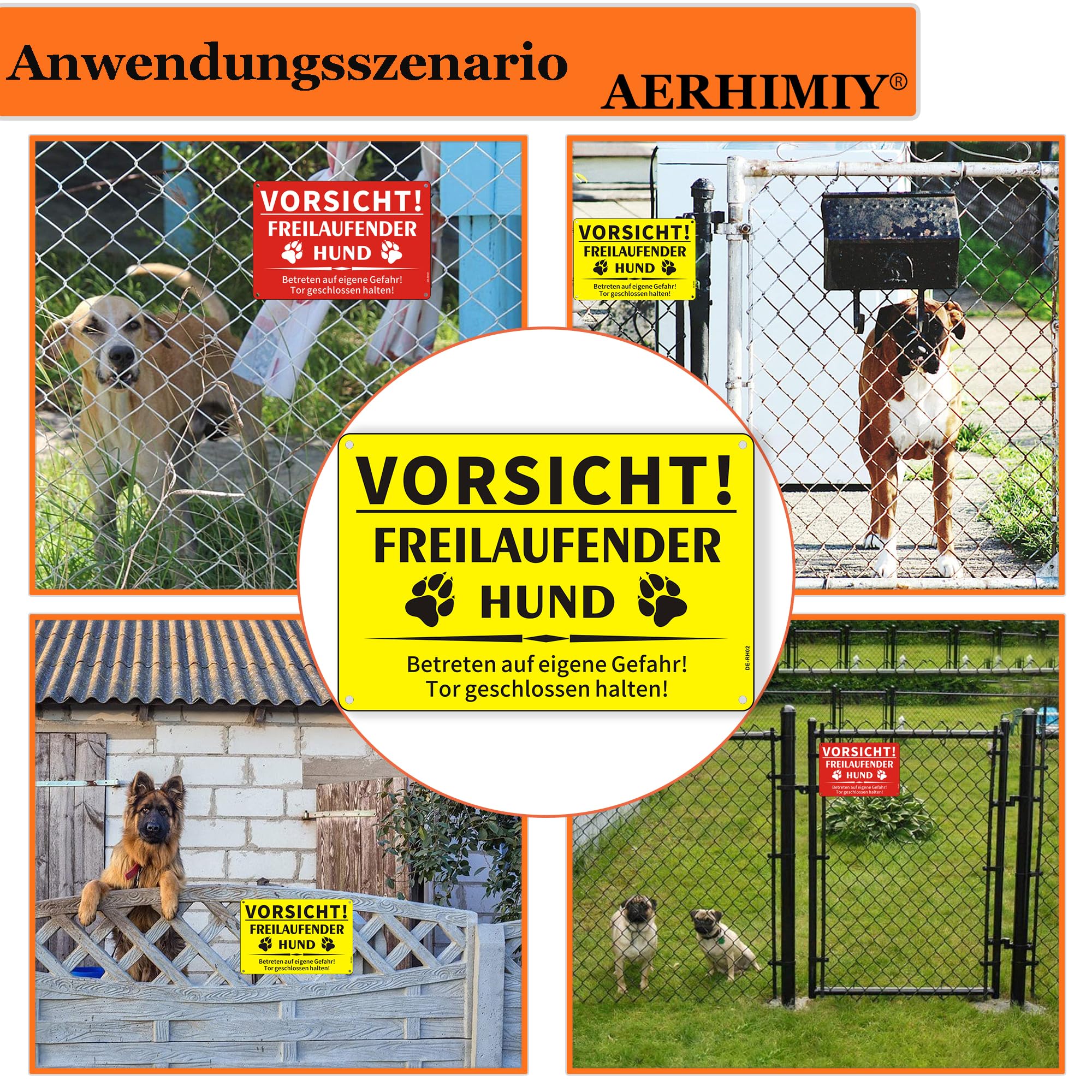 Warnschild „Hier Wache Ich“ – Alu 12x20 Cm, Gelb/schwarz, Wetterfest Für Garten & Hof