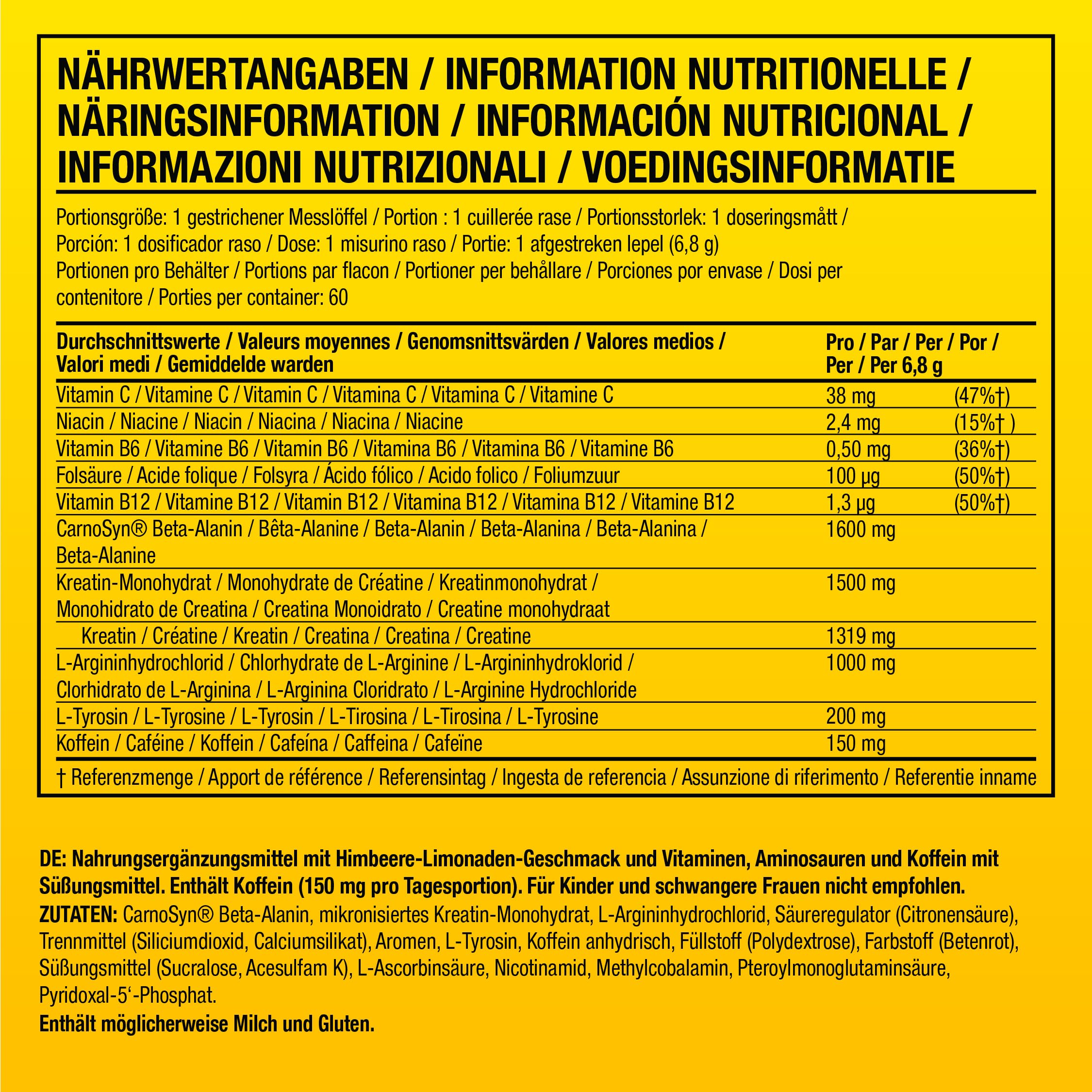 C4 Original - Pre-Workout-Booster - Getränkepulver für Energy Drink | 150 mg Koffein + Beta-Alanin + Kreatin-Monohydrat (Pinke Limonade, 60 Portionen)