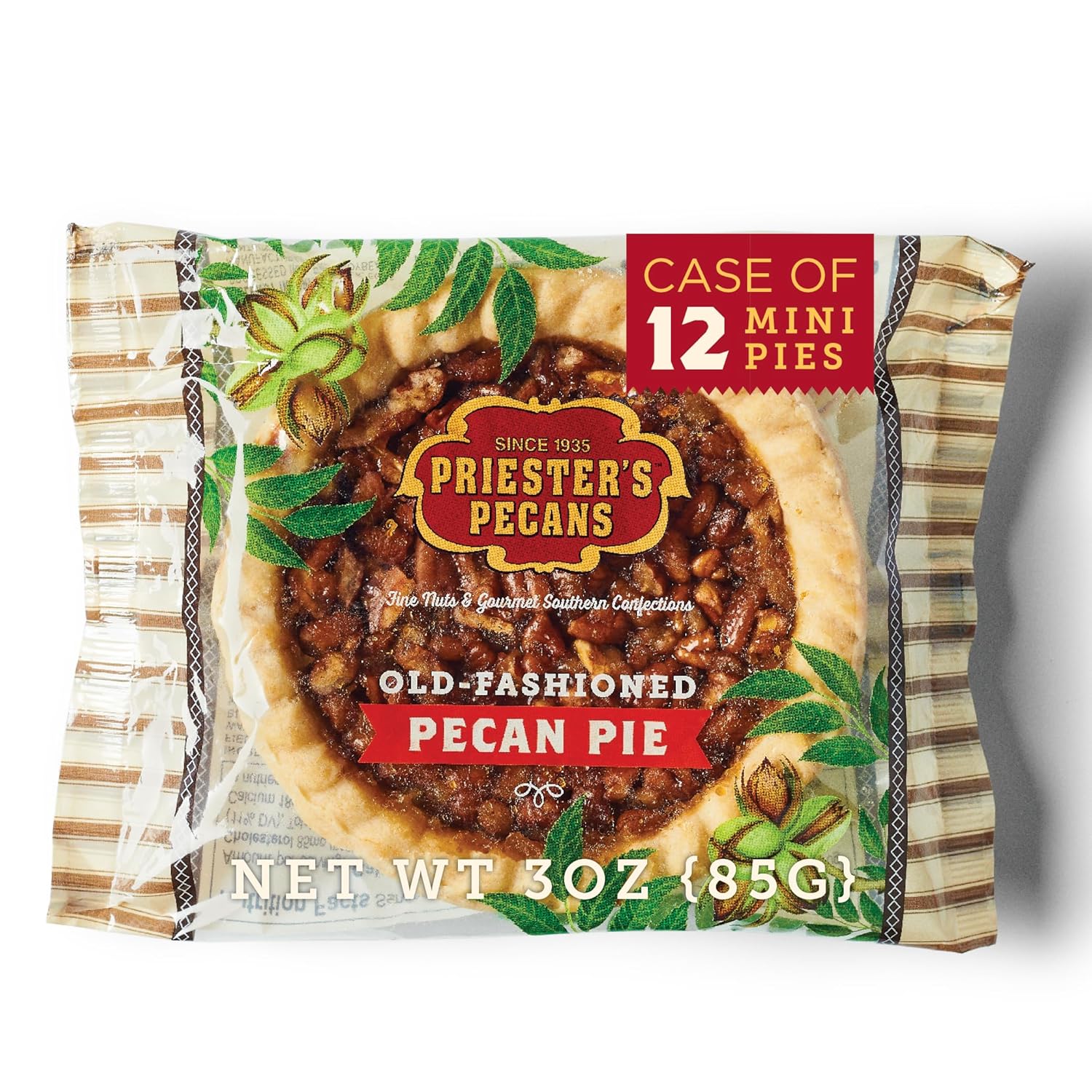 PRIESTER'S | Case of 12 | Mini Old-Fashioned Pecan Pies | Irresistible Homemade Taste | Perfect for Entertaining | 3in Mini Pecan Pies | 3oz. Each
