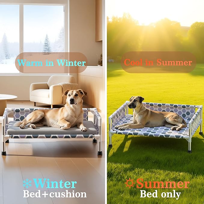 Catre Elevado para Perro Mediano con Barandas y Malla Transpirable miniatura 3