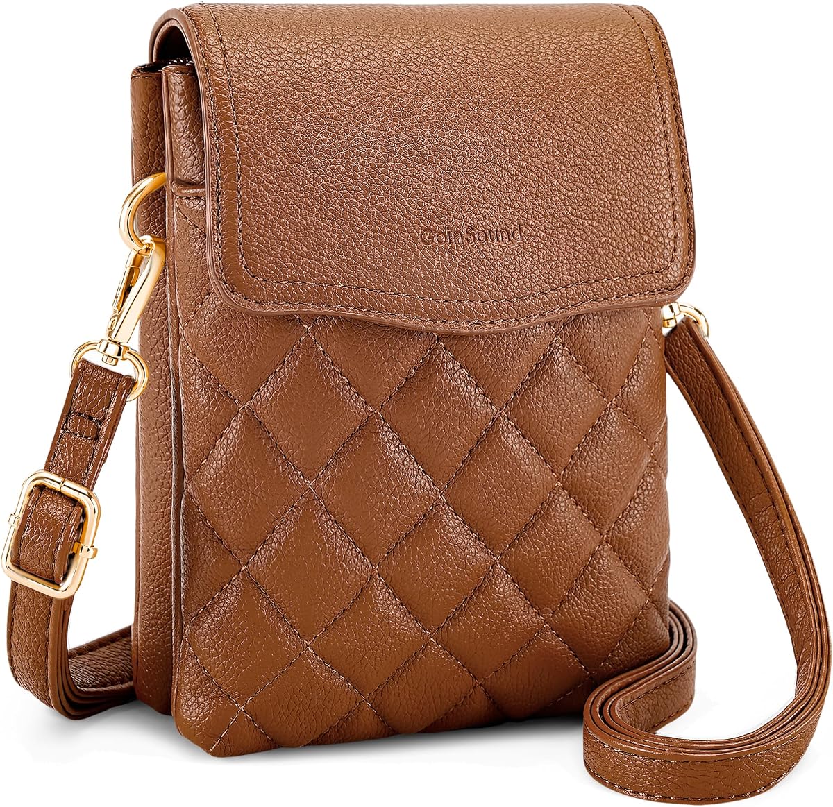 RFID Small Crossbody Bags for Women Cell Phone Purse for Travel | Quilted,RFID Blocking,3 Credit Card Slots,Soft Leather,3 Compartments,Magnetic Closure,Thick Strap