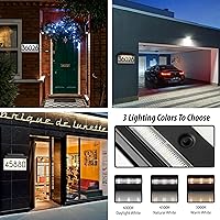 Vista 2 de Números de casa, placas de dirección, 3 colores de iluminación y panel solar ajustable, número de casa personalizado para exteriores, letrero