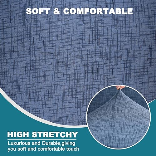 Miniatura 3 de KRFOONN Funda de sofá de 4 piezas con estampado para sofás de 3 cojines, funda elástica con 3 fundas de cojín separadas, protector de muebles
