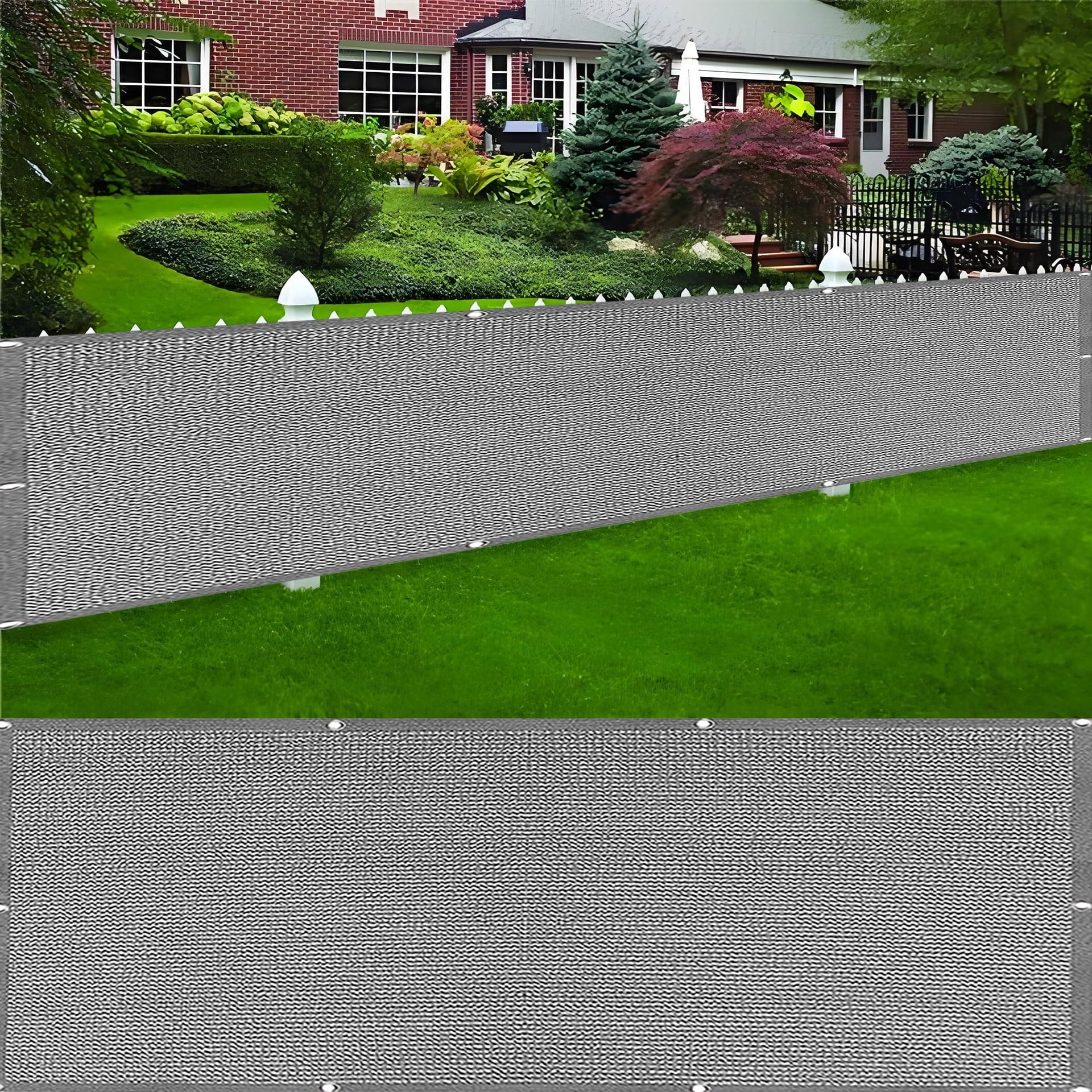 Brise vue jardin anti regard 100x300 cm coupe-vent gris clair avec oeillets fixes