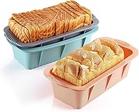 Vista 1 de 3PCS Silicone Bread Loaf Pan, Non-Stick Bread Pans for Baking, Easy Release Loaf Pan, Great for Homemade Bread, Cakes, Brownies, Dishwasher Safe