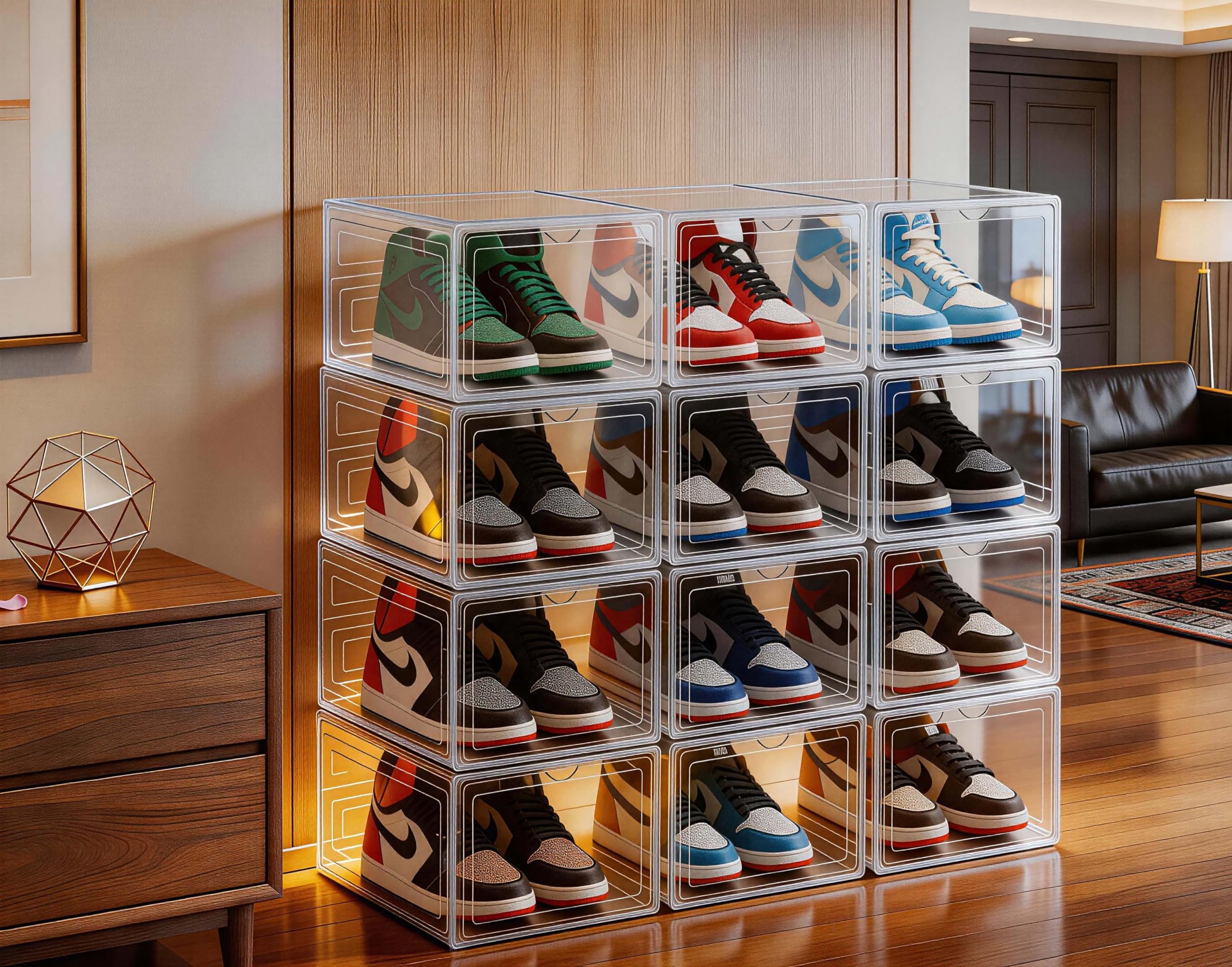 Photo 1 of JECCICHY Clear Shoe Storage Boxes, 12 Pack