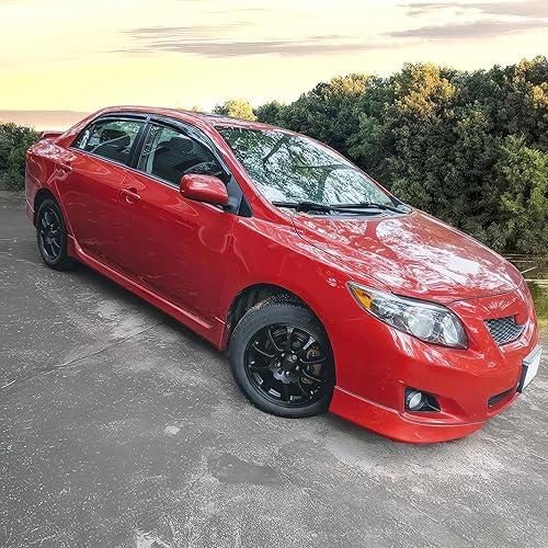 Miniatura 5 de Visera de ventana compatible con Toyota Corola 2009-2013, acrílico teñido de humo y semi-transparente, protector de sombra de lluvia solar,