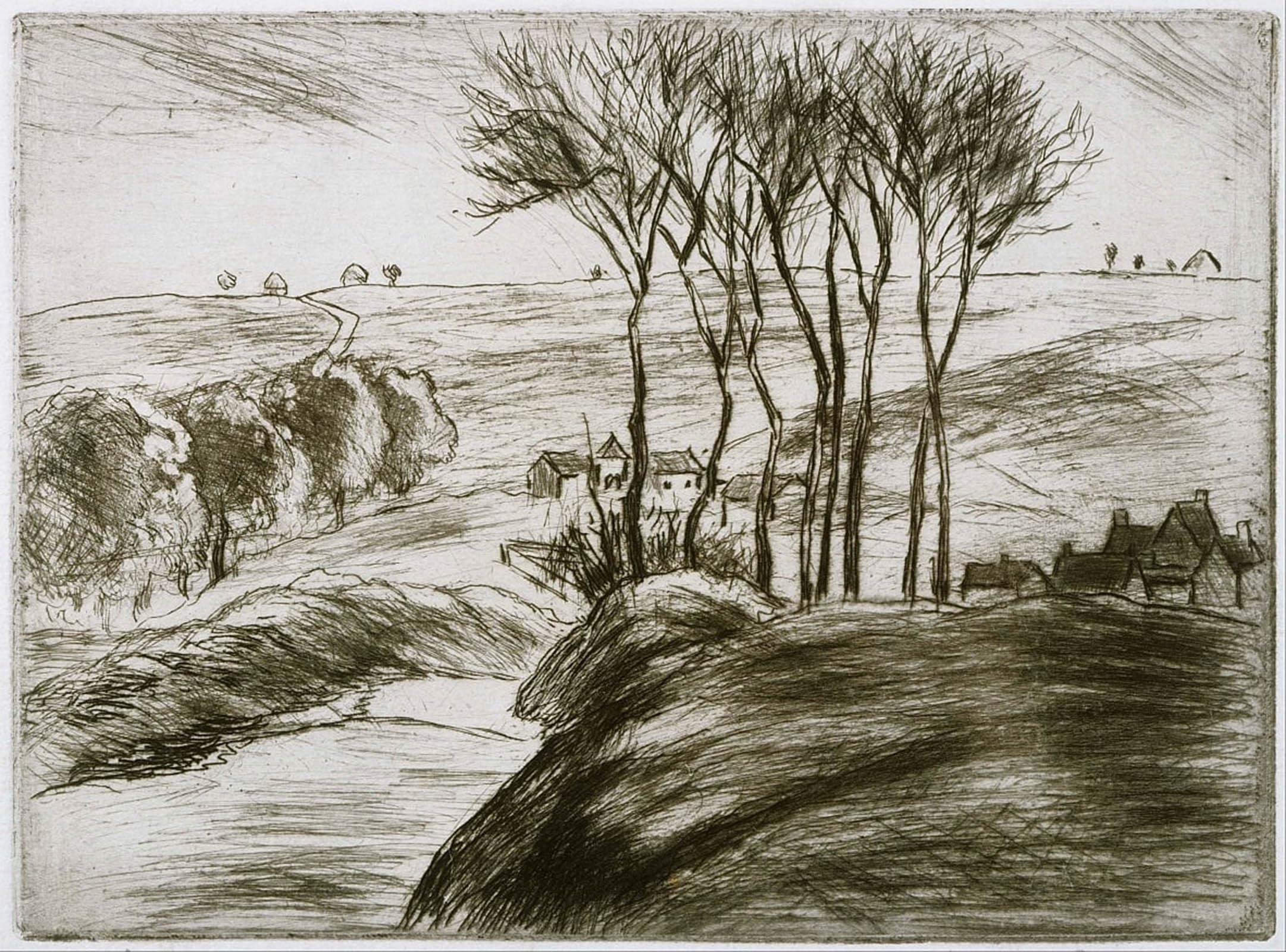 POSTERIIk Famous Print Pop Art Wall Art Graffiti Landscape Near Osny by Camille Jacob Pissarro Art Prints for Home Decor 60x90cm