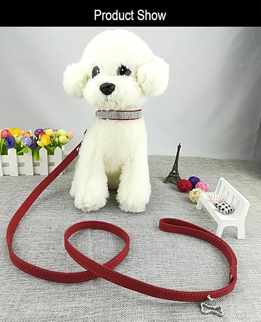 Foto 2 de 6 de Newtensina Collar de Perro de Moda con Diamante Bling Collar y Correa de Gatito Collares con Correas…