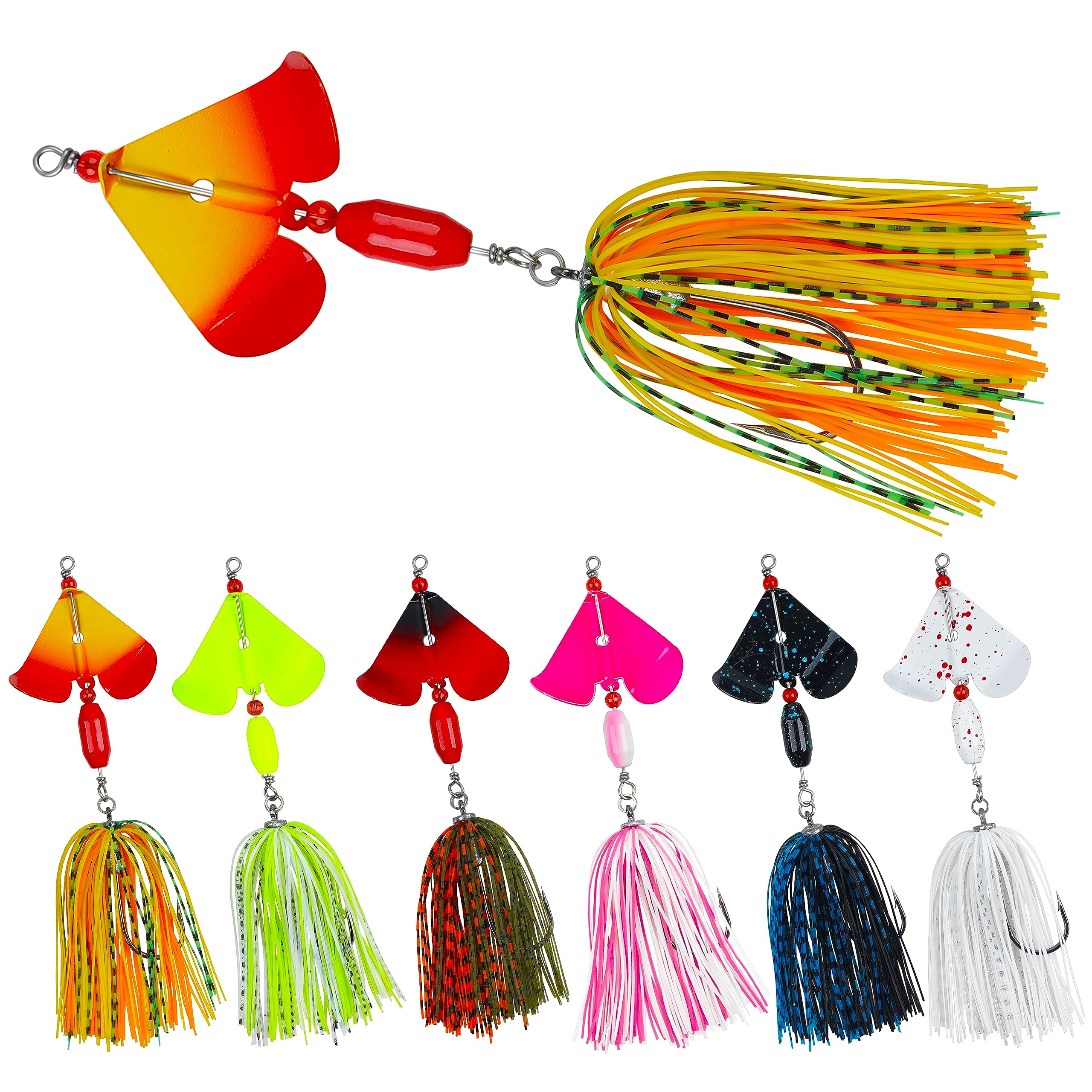 LENPABY 5 pcs leurres Pêche Dur Spinner Leurre Spinnerbait Buzz Appât Jig Cuillère Appât Pike Basse 16.3g / 0.57oz