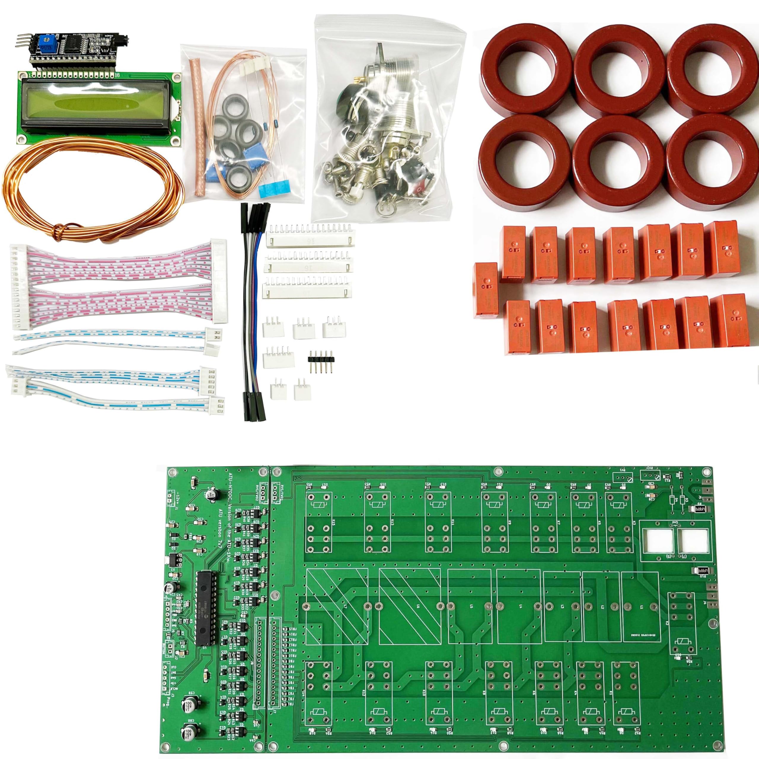 MALAHIT ATU-1000 ATU1000W Tuner d'antenne automatique 7 x 7 de N7DDC 1602 LCD Kit de bricolage complet sans boîtier