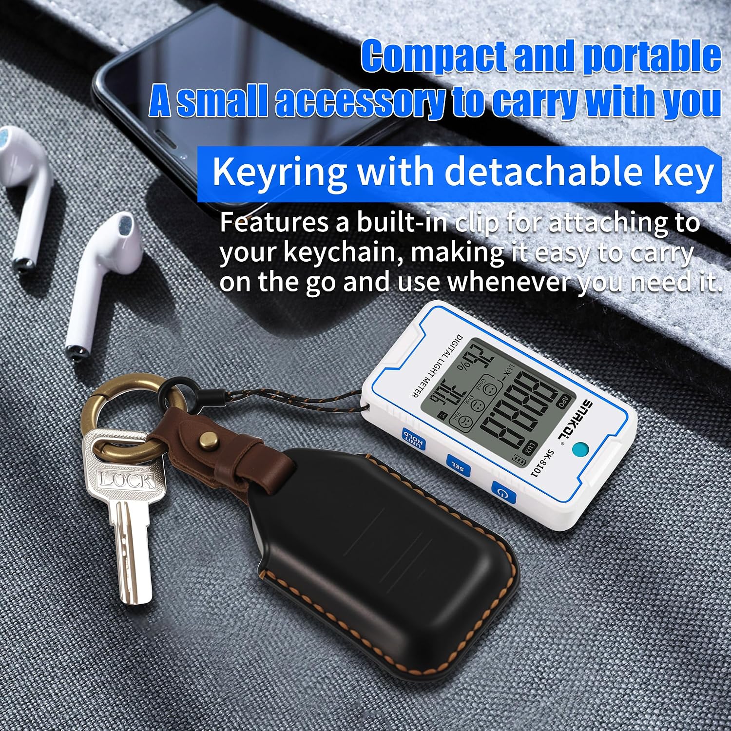 Light Meter Foot Candles, Compact Lux Meter Illuminance with 999900Lux/92890FC, Pocket Light Illuminance Tester with Temperature Humidity Testing, LCD Display, Data Hold for Indoor Outdoor Lightmeter