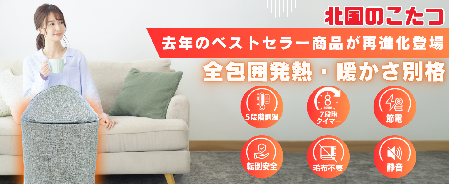 Amazon | 北国のこたつ 省エネ 足元パネルヒーター ラウンド型 10秒速