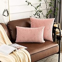 Vista 327 de UGASA - Juego de 2 fundas de almohada de terciopelo a rayas, funda decorativa para cojín con cremallera oculta para el hogar, sofá, dormitorio