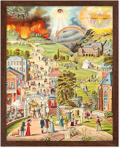 Miniatura 26 de Poster Master Póster vintage de The Broad and The Narrow Way - Impresión cristiana retro - Arte católico - Arte de Jesús - Arte religioso - Arte del