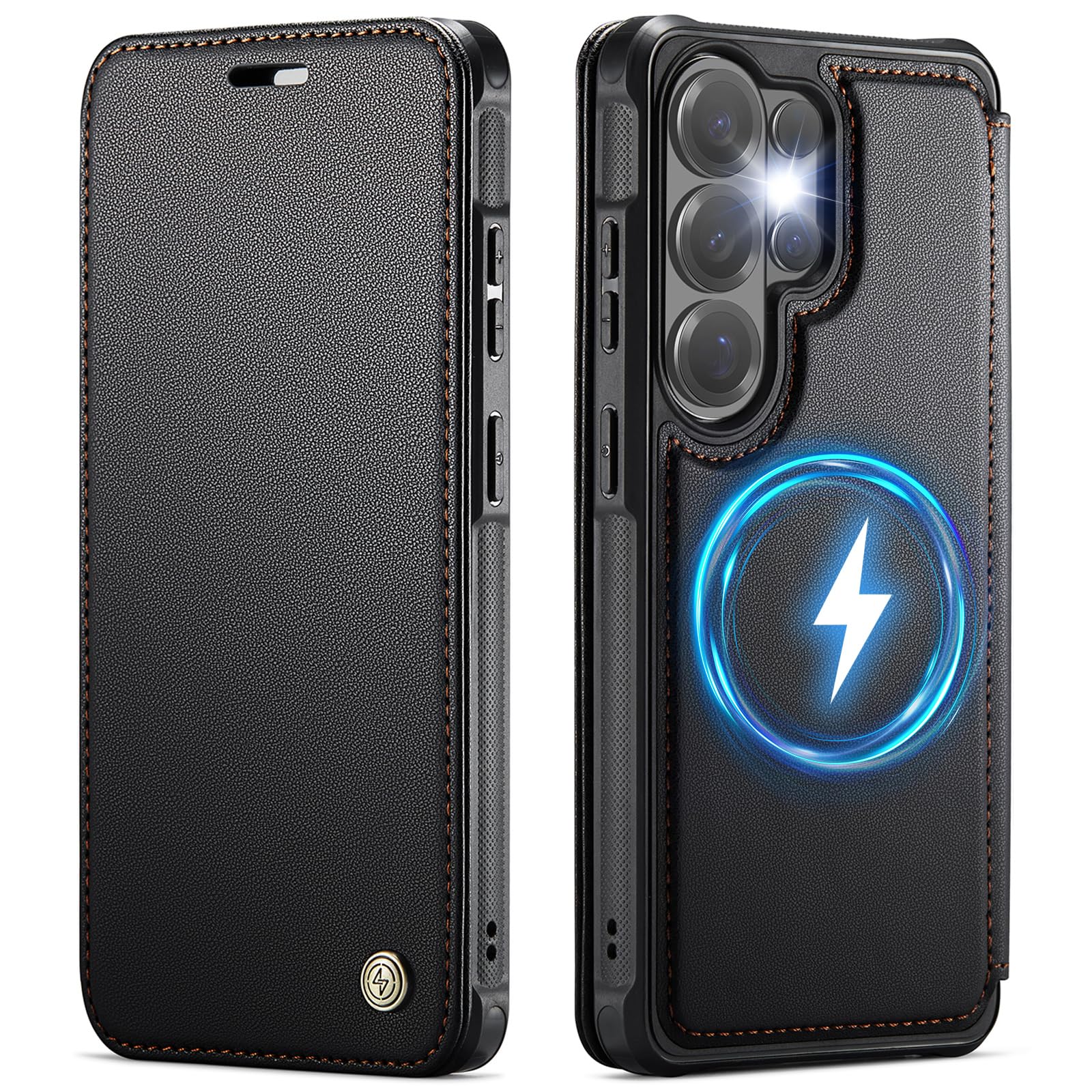 for Samsung Galaxy S26 Ultra Wallet Case Compatible with Magsafe, PU Leather Flip RFID Blocking Card Holder Shockproof Magnetic Women Men Wallet Phone Case Cover for Galaxy S26 Ultra, Black