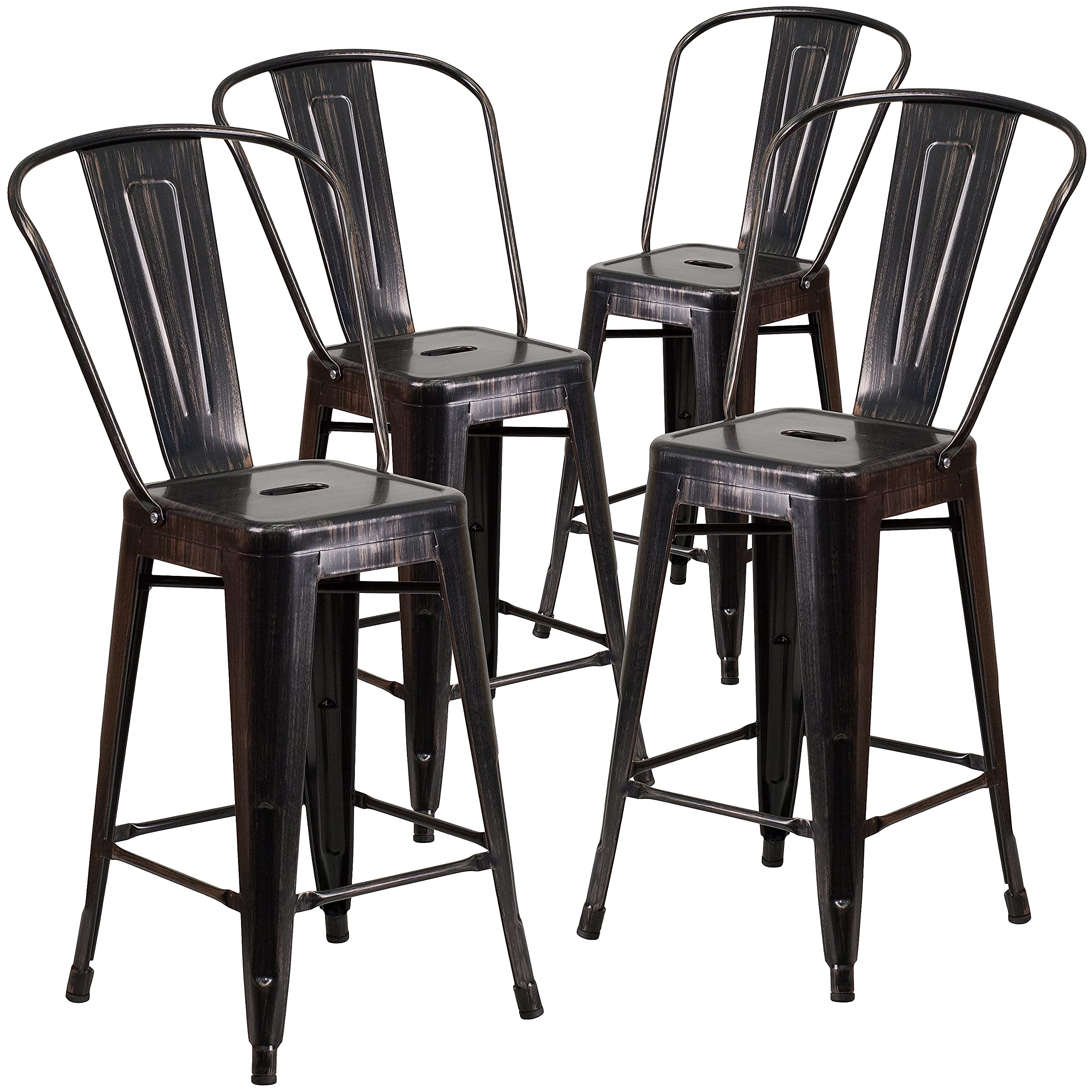 Flash Furniture Black-antique Gold / Set of 4 / Contemporary Stools & Bar Chairs