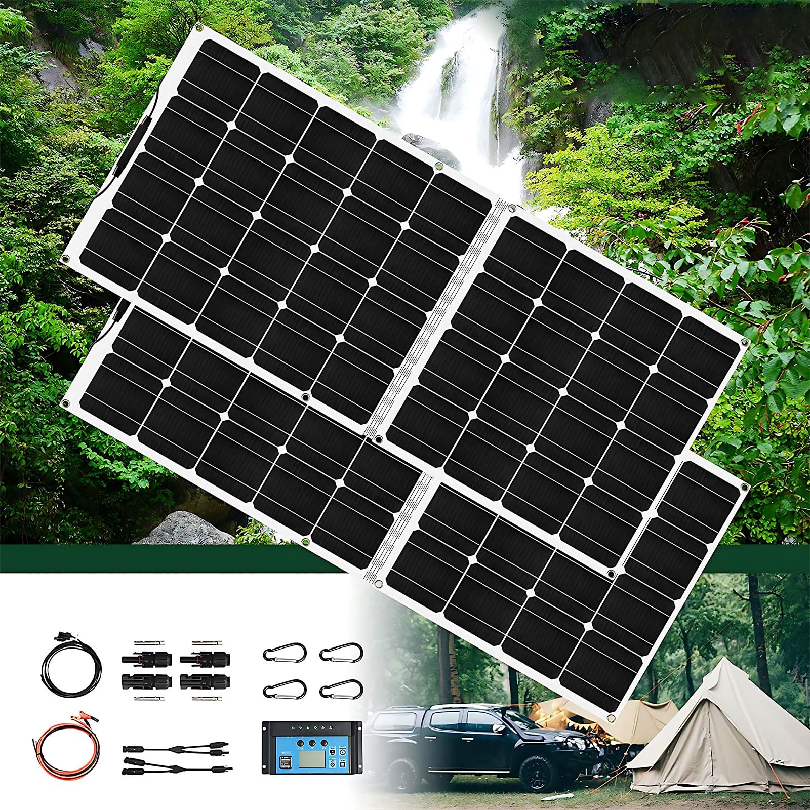 ソーラーパネル Amazon | GOYOJO ソーラーパネル 400w = 200w×2枚 MC4