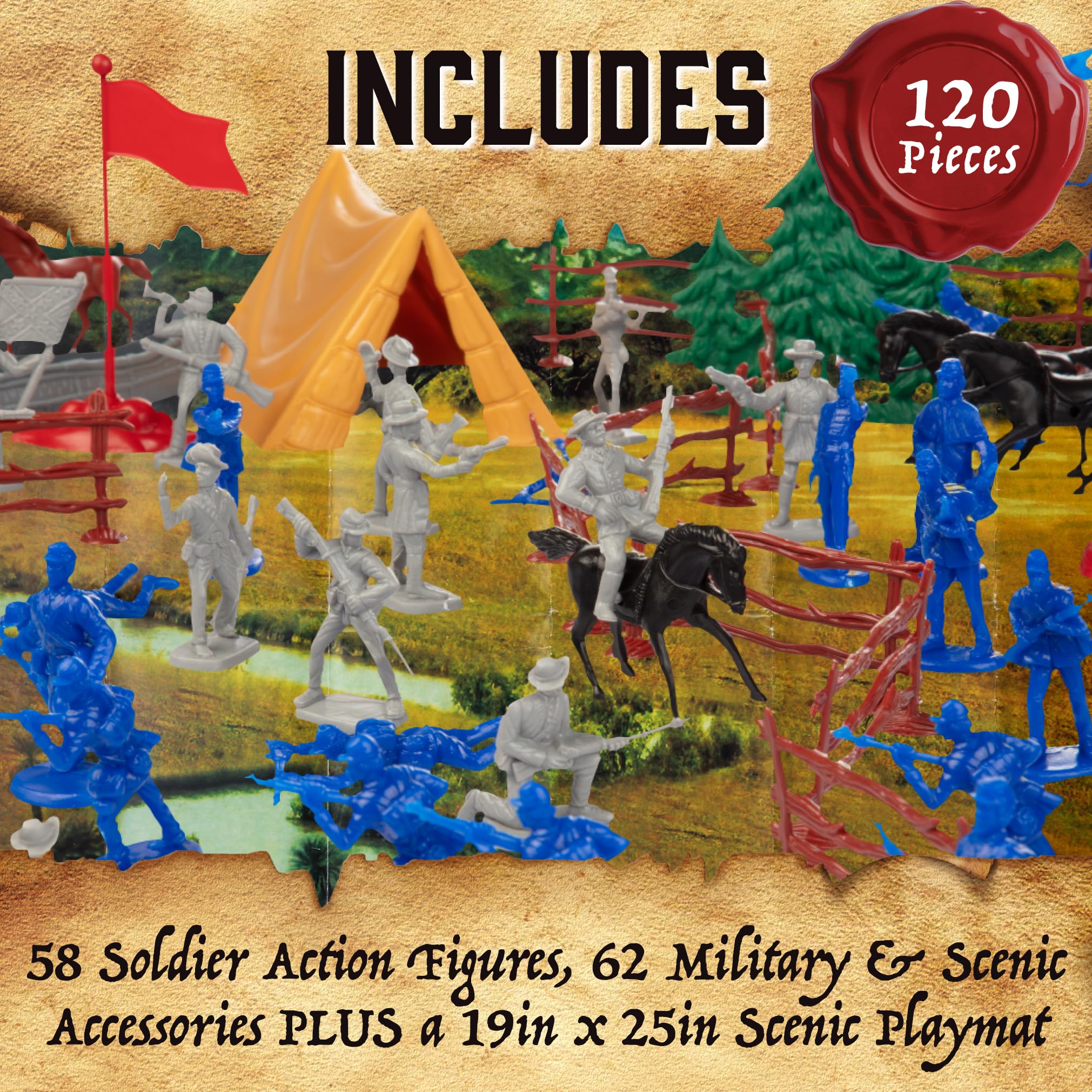 Amazon.com: Civil War Army Men Toy Soldier Action Figure Deluxe