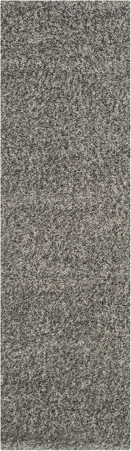 SAFAVIEH Charlotte Shag Collection Runner Rug - 2'3" x 8', Grey, Non-Shedding & Easy Care, 2-inch Thick Ideal for High Traffic Areas in Living Room, Bedroom (SGC720G)