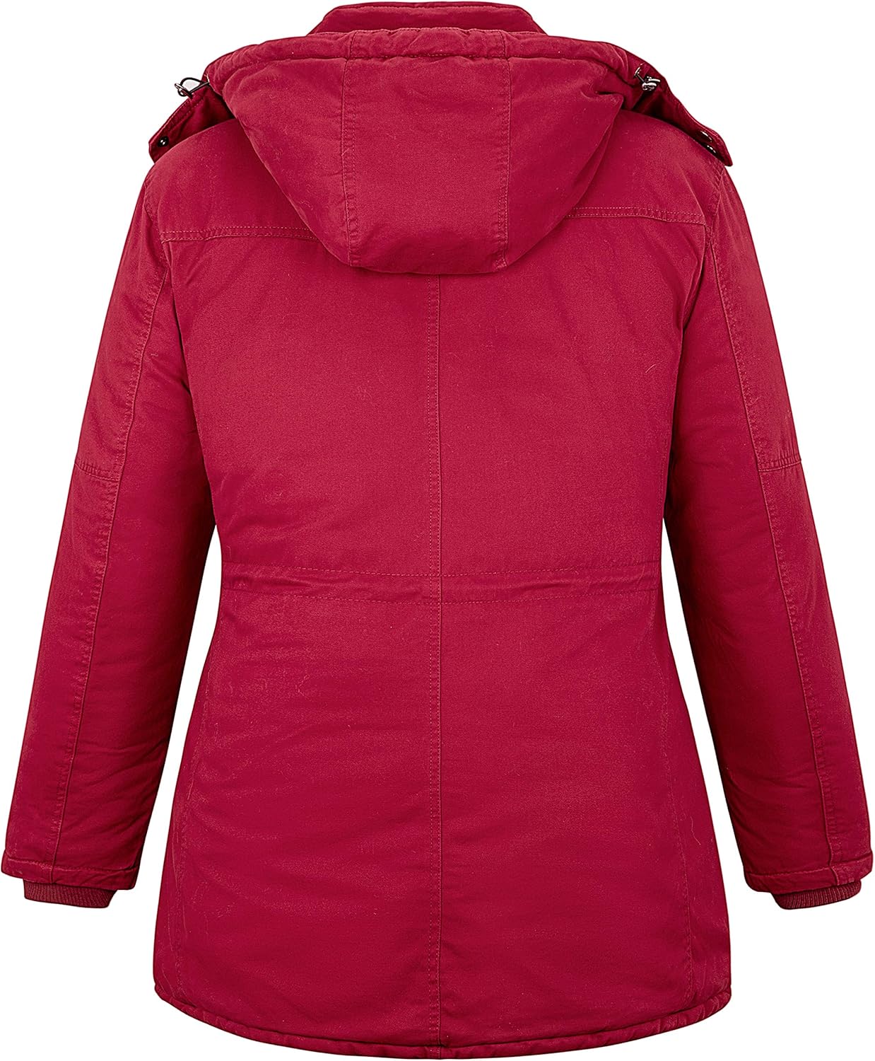 Soularge Women's Winter Plus Size Thickened Cotton Coat with Detachable Hood - Image 3