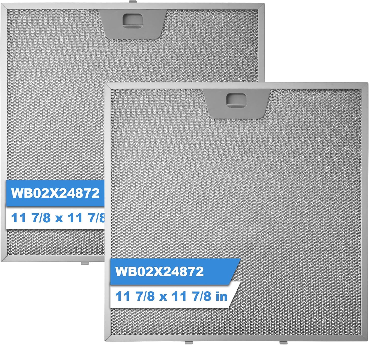 WB02X24872 Range Hood Filter Compatible with GE Range Hood Grease Filter JVW5301EJ1ES JVW5301SJ1SS JVW5301BJ1TS JVW5301FJ1DS JVW5301EJ2ES Replace PD00042306 4454446-11.87 x 11.87 Inche, 2pack