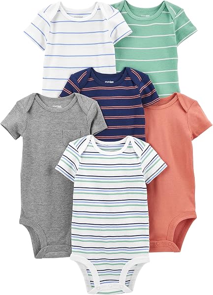Simple Joys by Carter's Short Sleeve Bodysuit Body Bimbo 0-24 (Pacco da 6) - 1