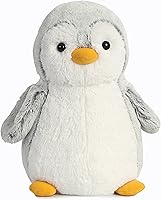 Vista 1 de Aurora Juguetón Pompom Penguin Animal de peluche, compañeros vibrantes, diversión sin fin, color gris, 11.5 pulgadas