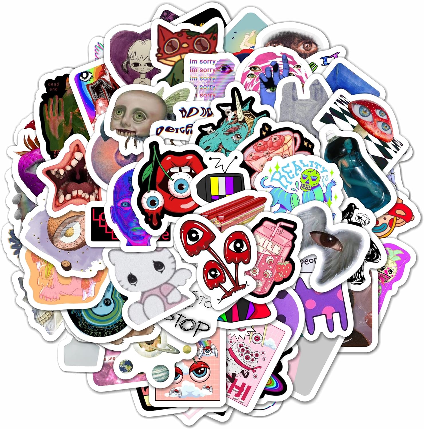 100Pcs Weirdcore Stickers, Weird Stickers for Adults, Weird