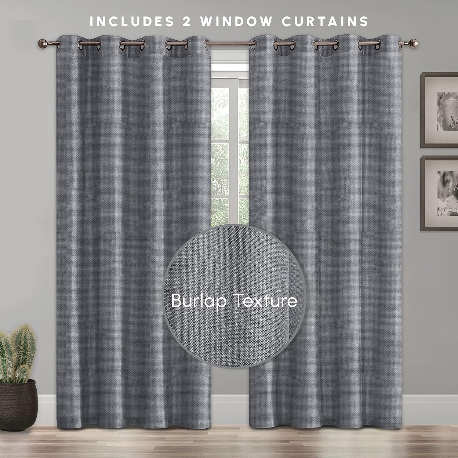Elegant Comfort Blackout Grommet Top Curtains - 2 Panels Set - Window Treatment, Thermal Insulated, Room Darkening, Energy Saving Window Drapes for Living Room (Set of 2) - W54 X 84inch, Silver