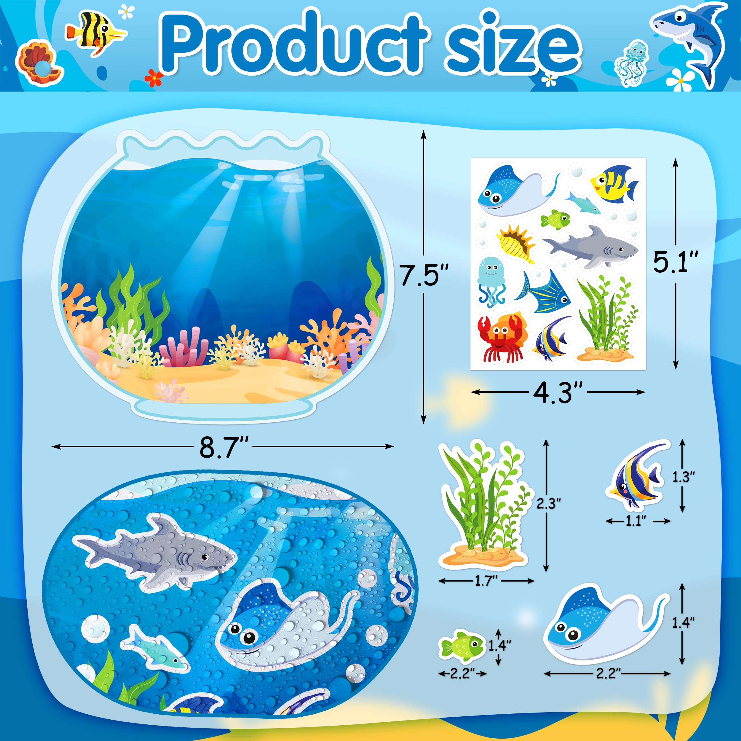 kortes Ocean Animal Face Sticker - 30 PCS Sea Animal Aquarium Scene Make a Face Sticker Sheets for Kids Make Your Own Sea Fish Tank Scene Craft Games for Kids Classroom Activities - Image 2