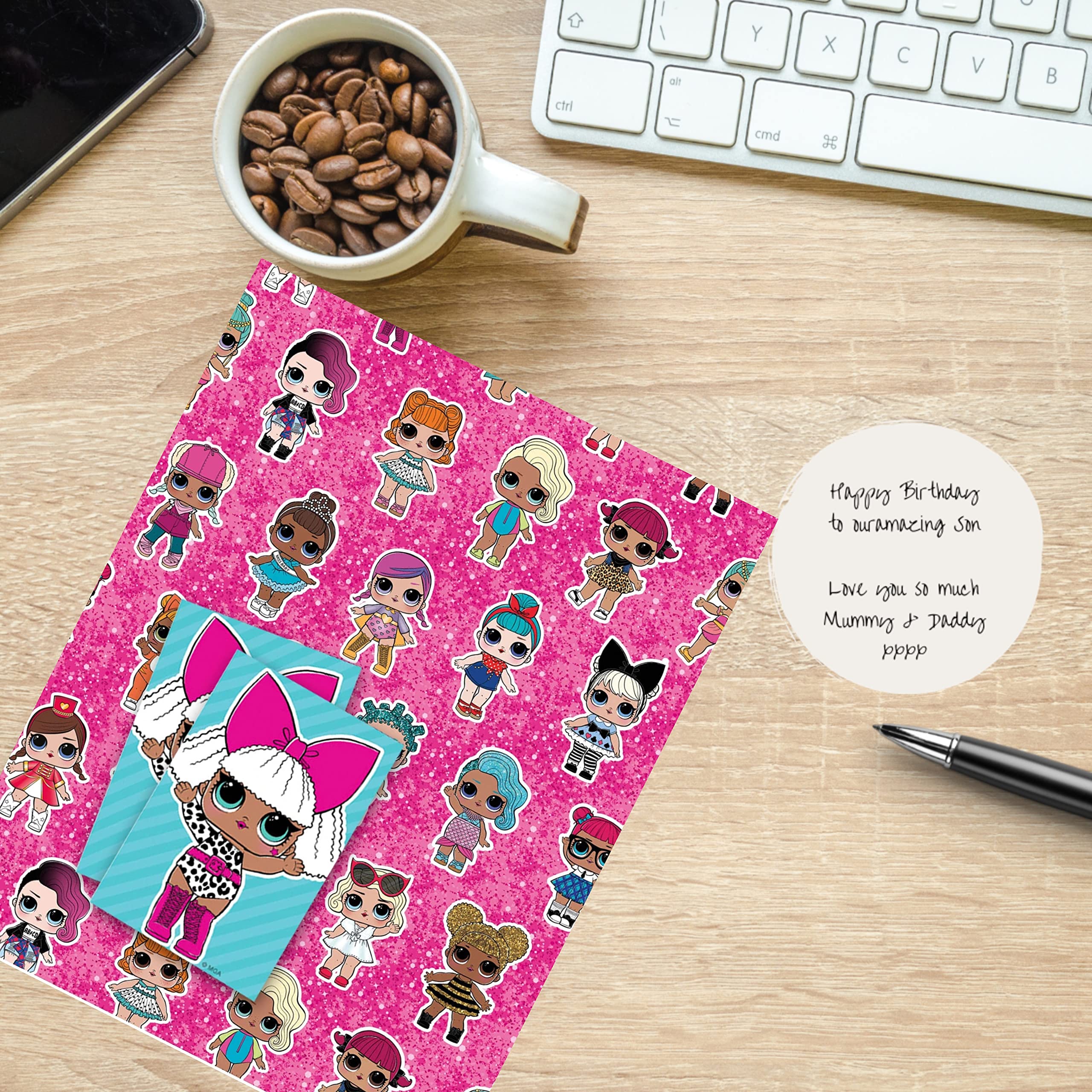 L.O.L. Surprise! Wrapping Paper 10 Sheets 10 Tags Sheet Size 70cmx50cm Official Product Responsibly Resourced - Image 4