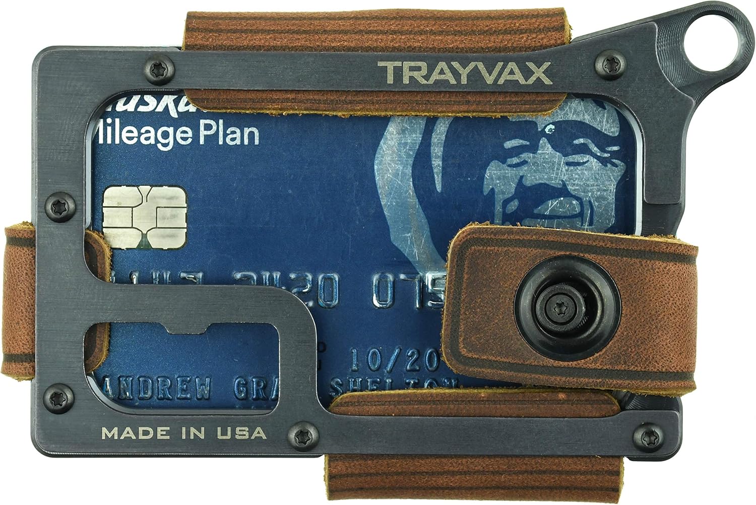 Trayvax كونتور المحفظة، RFID الجبهة جيب المال وحامل بطاقة الائتمان، الحد الأدنى محفظة معدنية جلدية ضئيلة للرجال والنساء، أسود ميسيسيبي الطين