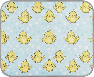 Light Blue Polka Dots Cartoon Yellow Chicks Summer Cooling Dog Blanket Self Cooling Outdoor cat Bed for Rabbit Indoor Comfy Mantas frías para Perros M