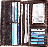 Vista 6 de Cartera larga de cuero genuino para mujer