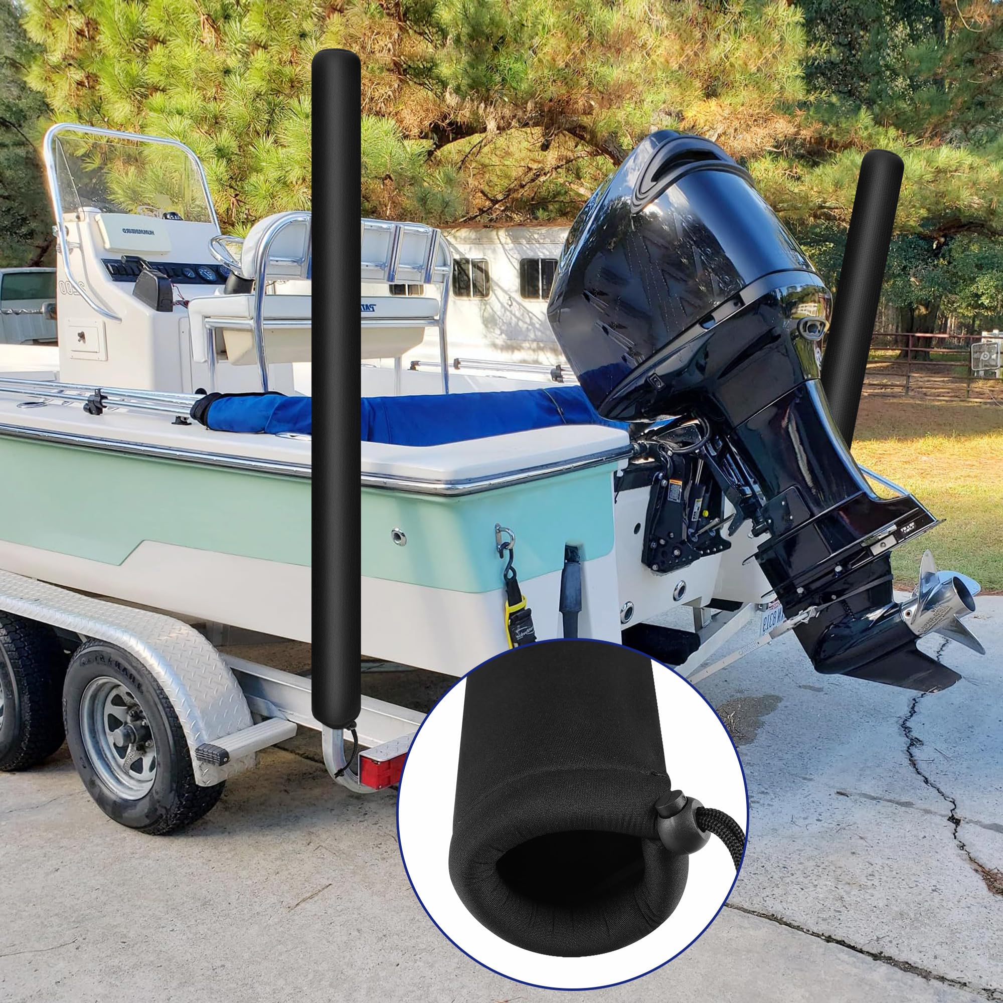 Sea Pro 48" Trailer Guide Post Pads Heavy-Duty UV Fade Proof Capped Ends (Pair)