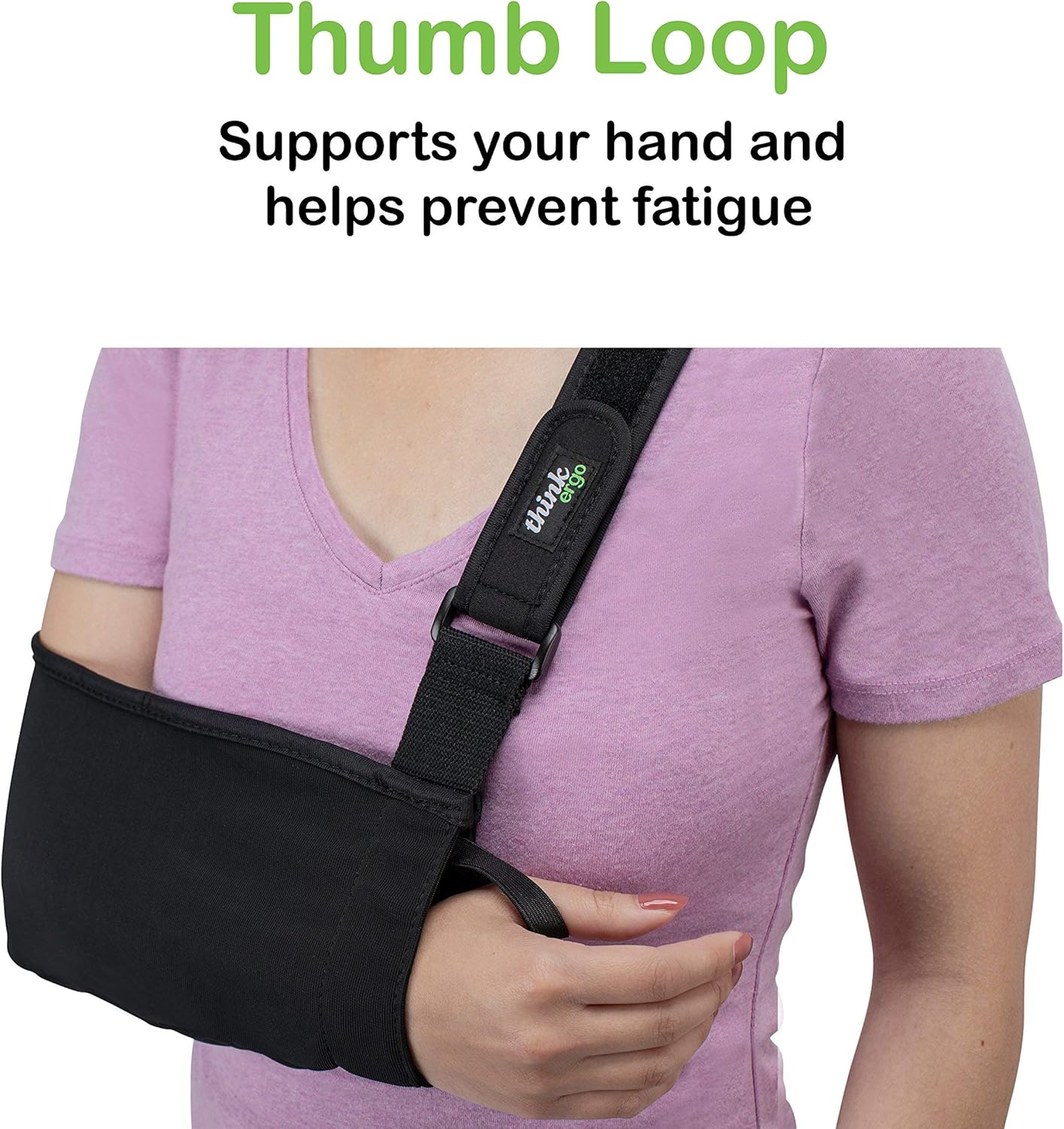 Think Ergo Arm Sling Sport - Lightweight, Breathable, Ergonomically Designed Medical Sling for Broken & Fractured Bones - Adjustable Arm, Shoulder & Rotator Cuff Support (Small/Youth) : Health & Household