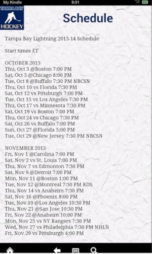 Tampa Bay Hockey News (Kindle Tablet Edition)