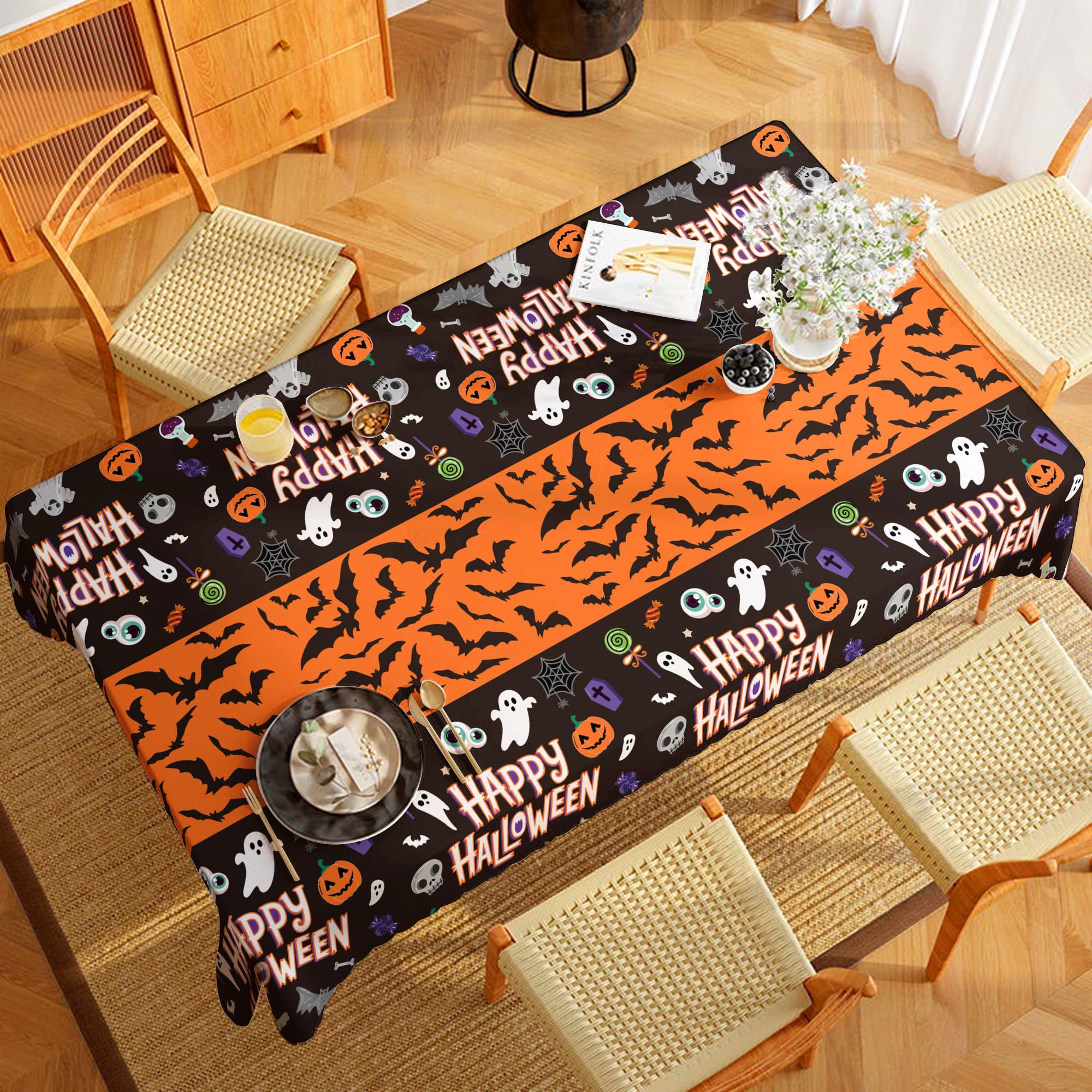 Halloween Tablecloths - 2 Pack Spooky Decor -6 Halloween Tablecloths - 2 Pack Spooky Decor -6