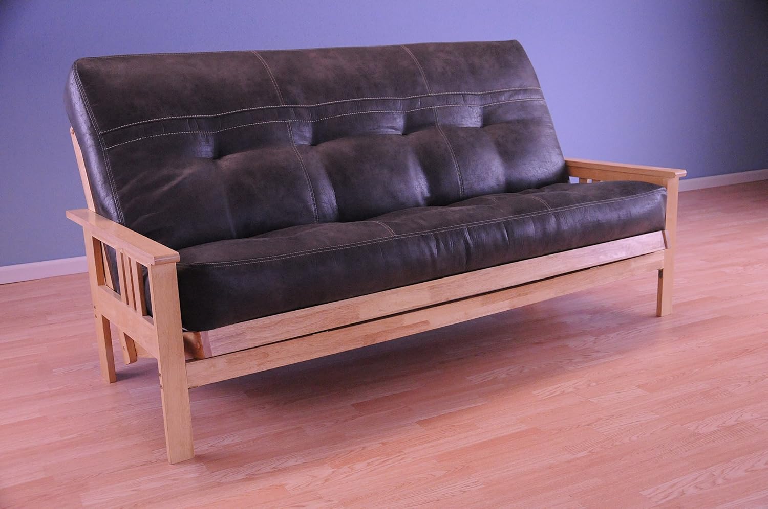 Kodiak Furniture Monterey Futon Set with Natural Finish, Full, Palance Steel