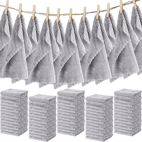 Newwiee 100 toallas de microfibra absorbentes a granel de 12 x 12 pulgadas, suaves de secado rápido, toallas de baño, toallas de baño de terciopelo